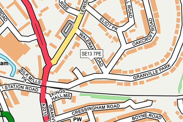 SE13 7PE map - OS OpenMap – Local (Ordnance Survey)