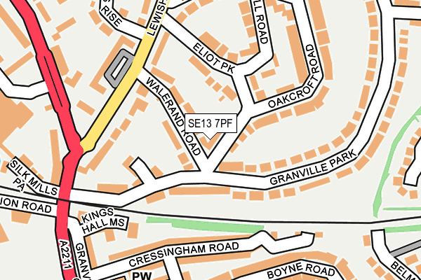 SE13 7PF map - OS OpenMap – Local (Ordnance Survey)