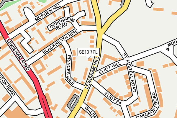 SE13 7PL map - OS OpenMap – Local (Ordnance Survey)