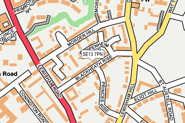 SE13 7PN map - OS OpenMap – Local (Ordnance Survey)