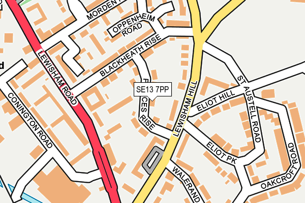 SE13 7PP map - OS OpenMap – Local (Ordnance Survey)