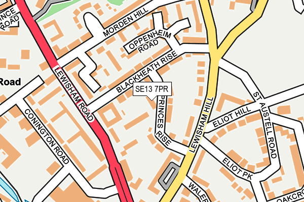SE13 7PR map - OS OpenMap – Local (Ordnance Survey)