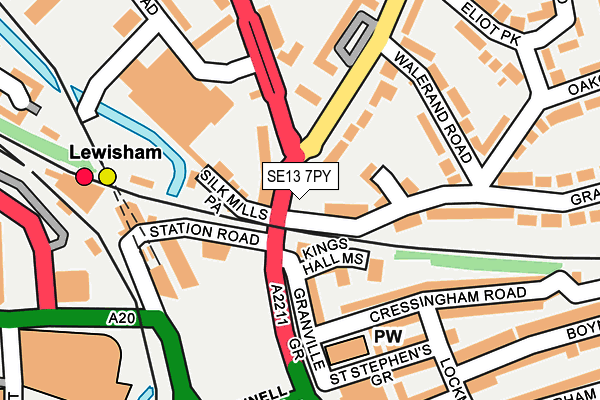 SE13 7PY map - OS OpenMap – Local (Ordnance Survey)