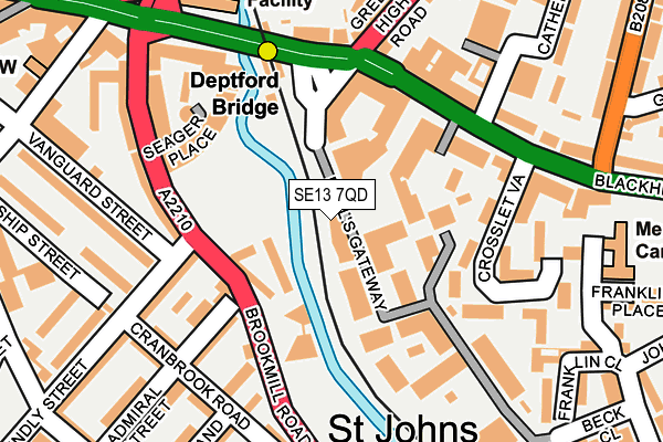 SE13 7QD map - OS OpenMap – Local (Ordnance Survey)
