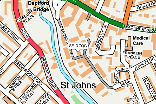 SE13 7QG map - OS OpenMap – Local (Ordnance Survey)