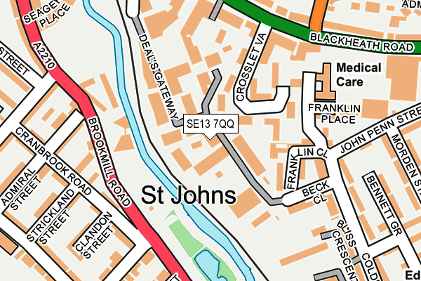 SE13 7QQ map - OS OpenMap – Local (Ordnance Survey)