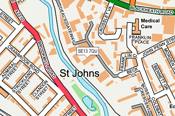 SE13 7QU map - OS OpenMap – Local (Ordnance Survey)
