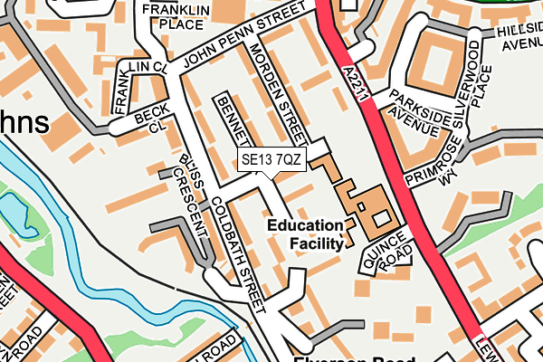 SE13 7QZ map - OS OpenMap – Local (Ordnance Survey)