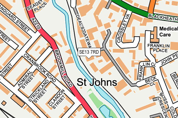 SE13 7RD map - OS OpenMap – Local (Ordnance Survey)