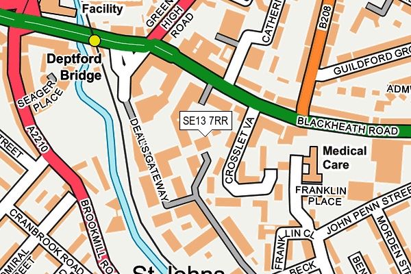 SE13 7RR map - OS OpenMap – Local (Ordnance Survey)