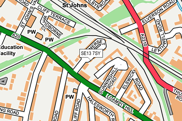 SE13 7SY map - OS OpenMap – Local (Ordnance Survey)
