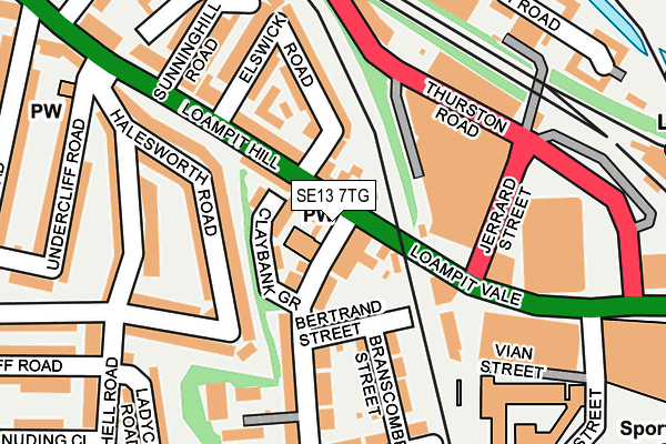 SE13 7TG map - OS OpenMap – Local (Ordnance Survey)