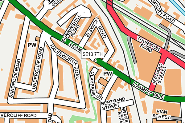 SE13 7TH map - OS OpenMap – Local (Ordnance Survey)