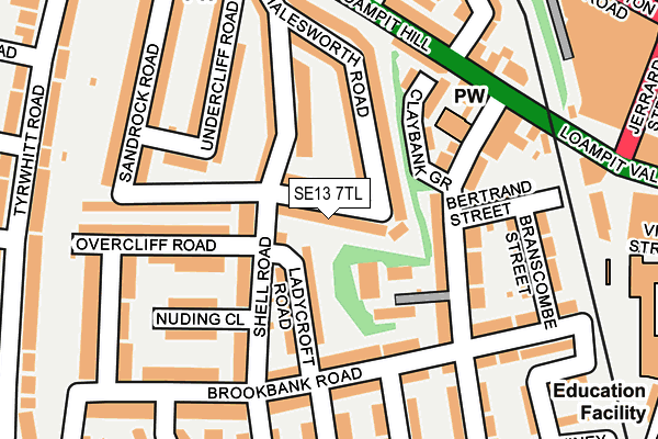 SE13 7TL map - OS OpenMap – Local (Ordnance Survey)
