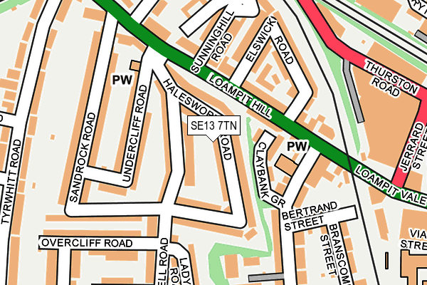SE13 7TN map - OS OpenMap – Local (Ordnance Survey)