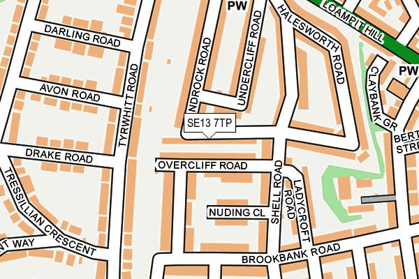 SE13 7TP map - OS OpenMap – Local (Ordnance Survey)