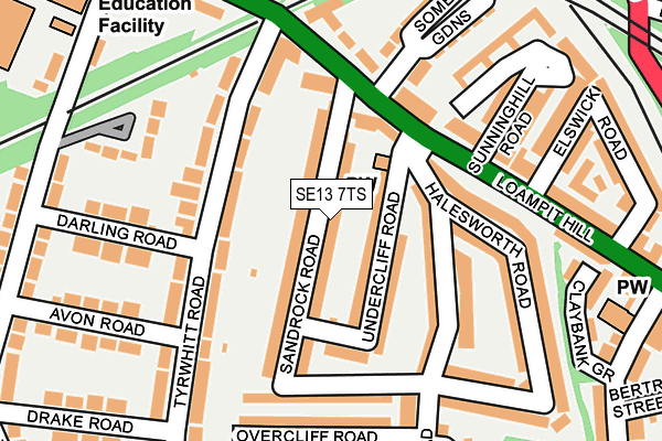 SE13 7TS map - OS OpenMap – Local (Ordnance Survey)