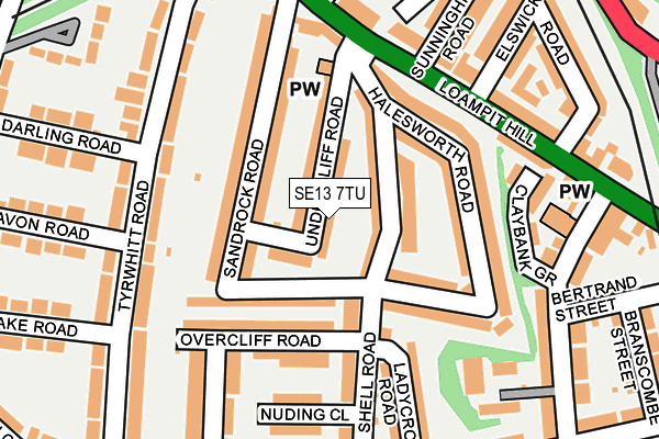 SE13 7TU map - OS OpenMap – Local (Ordnance Survey)
