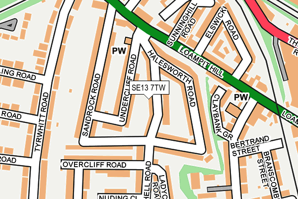 SE13 7TW map - OS OpenMap – Local (Ordnance Survey)