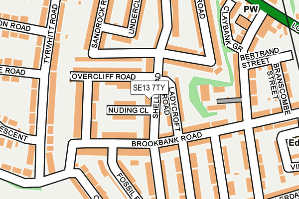 SE13 7TY map - OS OpenMap – Local (Ordnance Survey)