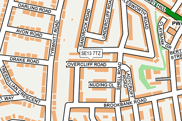 SE13 7TZ map - OS OpenMap – Local (Ordnance Survey)