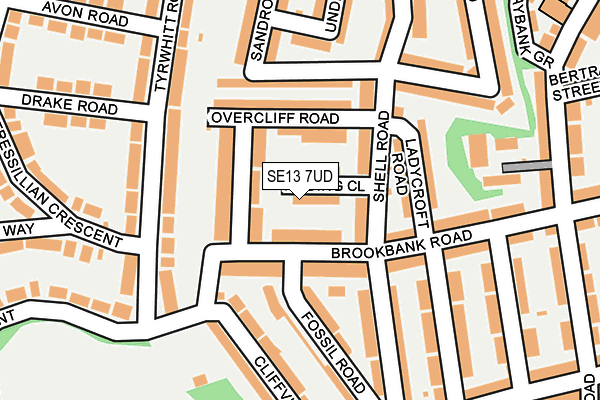 SE13 7UD map - OS OpenMap – Local (Ordnance Survey)