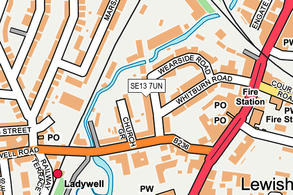 SE13 7UN map - OS OpenMap – Local (Ordnance Survey)