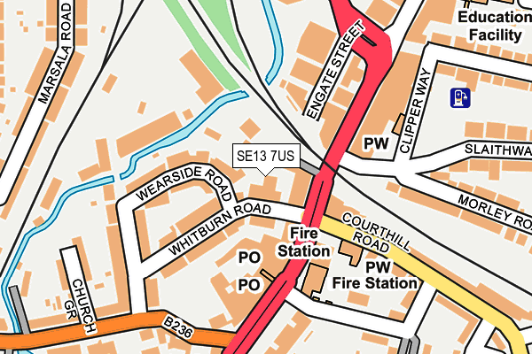 SE13 7US map - OS OpenMap – Local (Ordnance Survey)