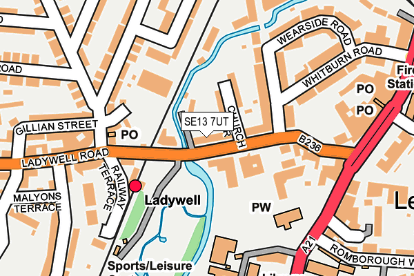SE13 7UT map - OS OpenMap – Local (Ordnance Survey)
