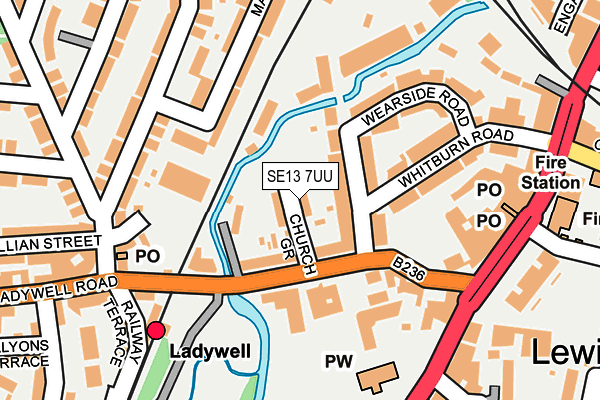 SE13 7UU map - OS OpenMap – Local (Ordnance Survey)