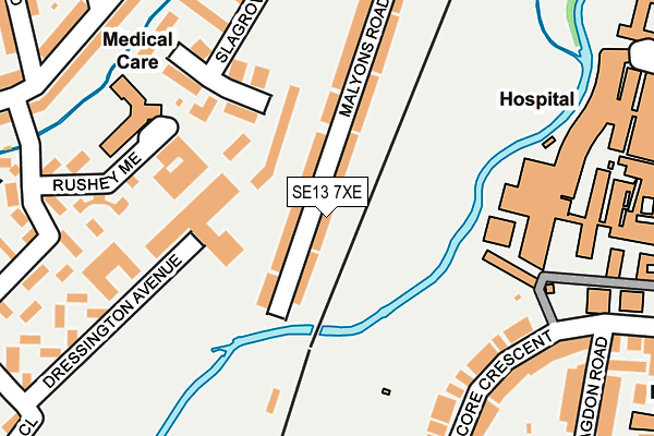 SE13 7XE map - OS OpenMap – Local (Ordnance Survey)