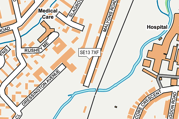 SE13 7XF map - OS OpenMap – Local (Ordnance Survey)