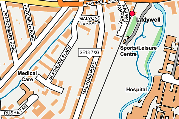 SE13 7XG map - OS OpenMap – Local (Ordnance Survey)