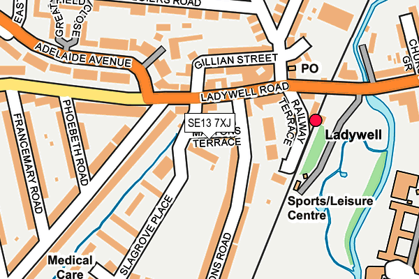 SE13 7XJ map - OS OpenMap – Local (Ordnance Survey)