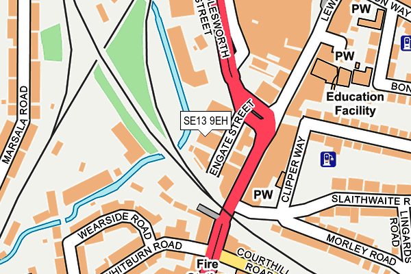 SE13 9EH map - OS OpenMap – Local (Ordnance Survey)