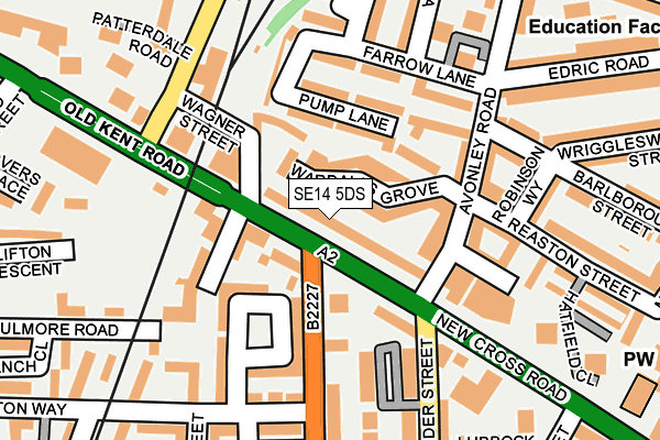 SE14 5DS map - OS OpenMap – Local (Ordnance Survey)