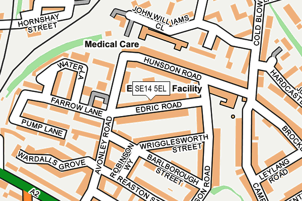 SE14 5EL map - OS OpenMap – Local (Ordnance Survey)