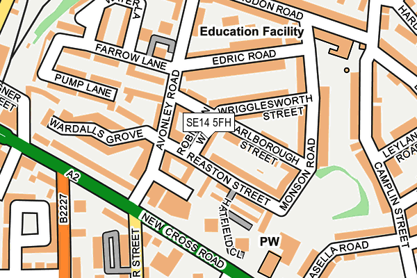 SE14 5FH map - OS OpenMap – Local (Ordnance Survey)