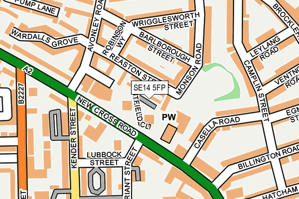 SE14 5FP map - OS OpenMap – Local (Ordnance Survey)