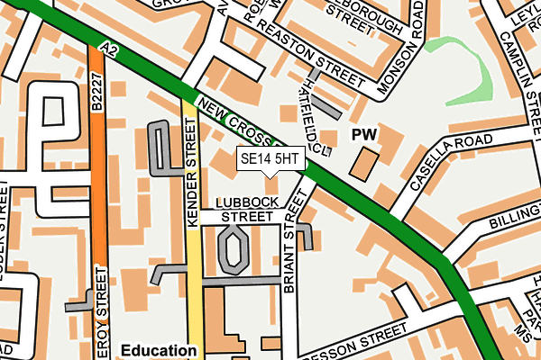 SE14 5HT map - OS OpenMap – Local (Ordnance Survey)
