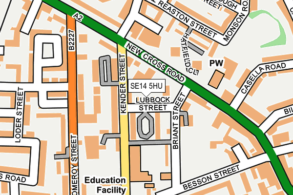 SE14 5HU map - OS OpenMap – Local (Ordnance Survey)