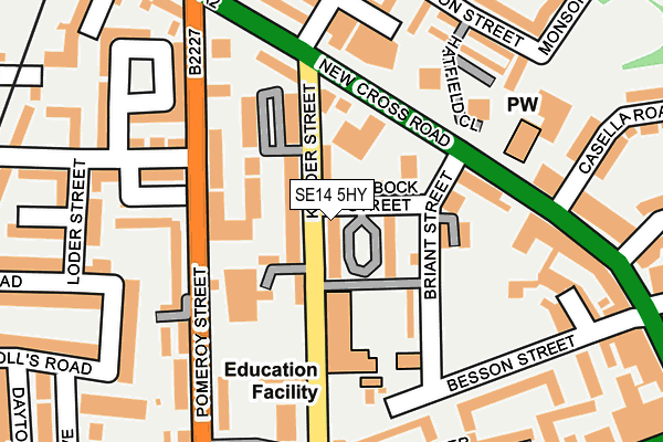 SE14 5HY map - OS OpenMap – Local (Ordnance Survey)