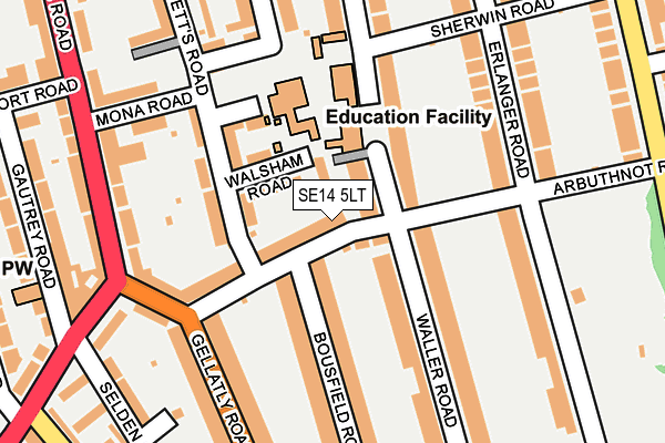 SE14 5LT map - OS OpenMap – Local (Ordnance Survey)