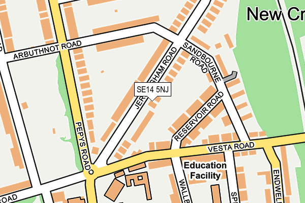 SE14 5NJ map - OS OpenMap – Local (Ordnance Survey)