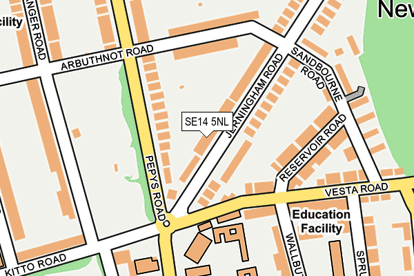 SE14 5NL map - OS OpenMap – Local (Ordnance Survey)