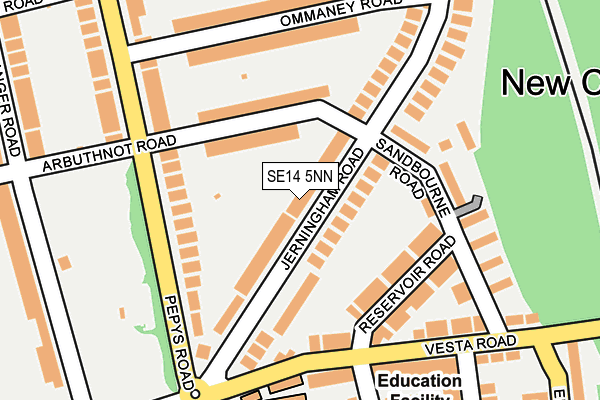SE14 5NN map - OS OpenMap – Local (Ordnance Survey)