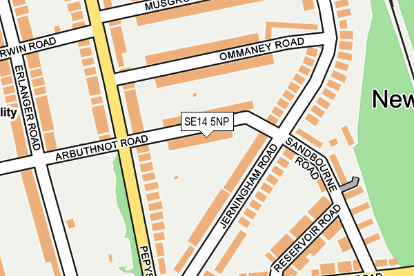 SE14 5NP map - OS OpenMap – Local (Ordnance Survey)