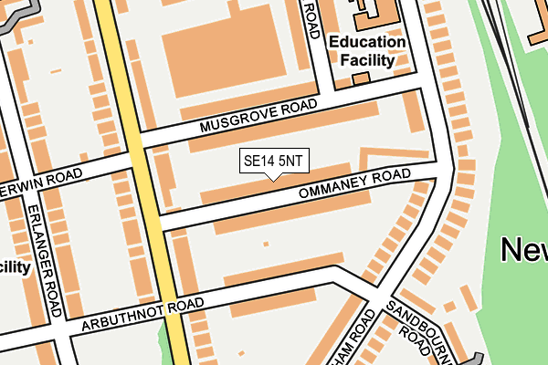 SE14 5NT map - OS OpenMap – Local (Ordnance Survey)