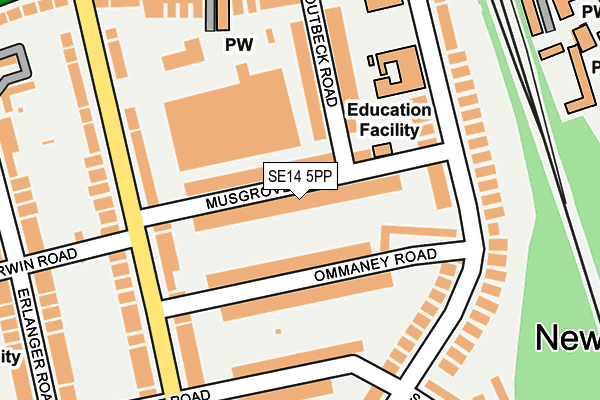 SE14 5PP map - OS OpenMap – Local (Ordnance Survey)