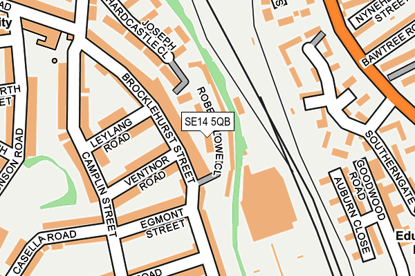 SE14 5QB map - OS OpenMap – Local (Ordnance Survey)